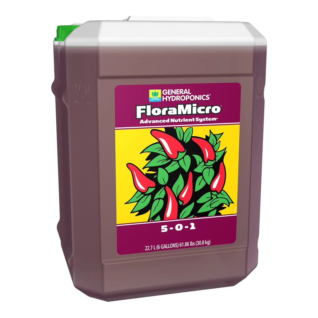 General Hydroponics FloraMicro 5-0-1, 6 gallon container