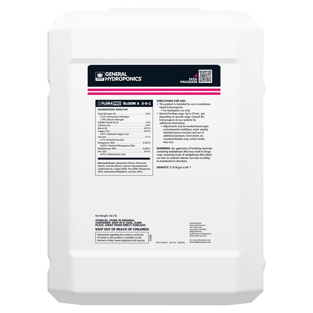 FloraPro Bloom A 6 gallons back