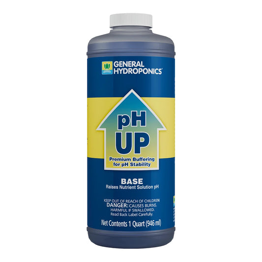 General Hydroponics pH Up premium buffering base solution, 1 quart bottle