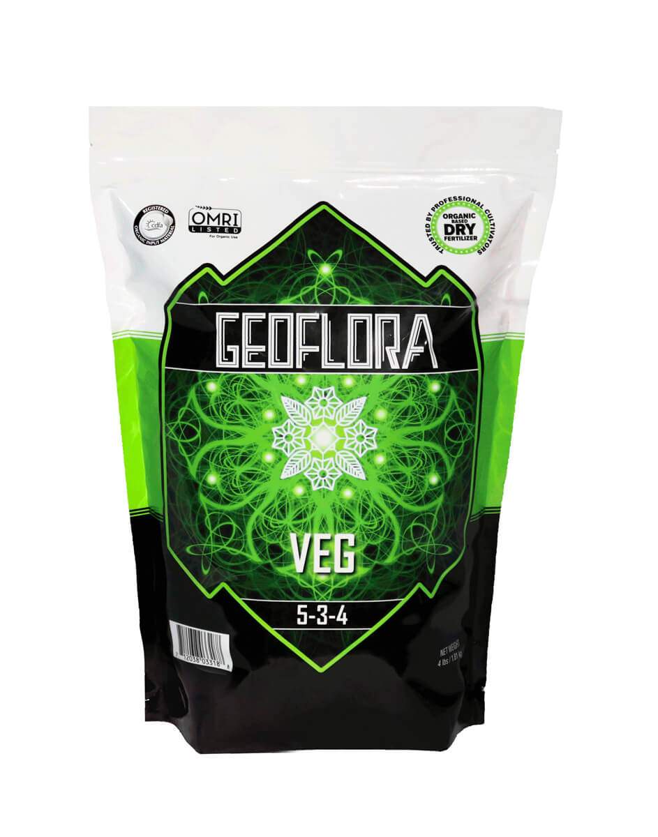 Geoflora Nutrients - VEG Dry Granular Fertilizer - 4lb - OMRI Certified (case of 10) - Front