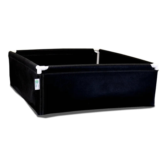 GeoPot GeoPlanter fabric raised bed, black, 4 ft by 4 ft by 12 in with PVC frame