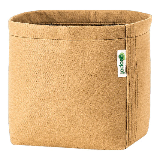 GeoPot Self-Supporting Square Bottom - Tan (Pack of 10) - self-supporting square bottom fabric pot, tan