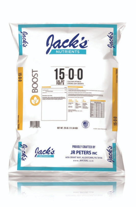 JACKS NUTRIENTS (JR Peters) Part B 15-0-0 BOOST Cal Nitrate (CaNO3) - 25LB BAG Main Image