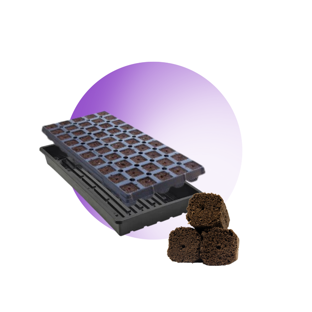 OrganiPlug Seed & Cutting Plugs - Pre-Filled Tray w/ 50 Plugs (Single Tray w/ 10" x 20" Propagation Tray) Main Image