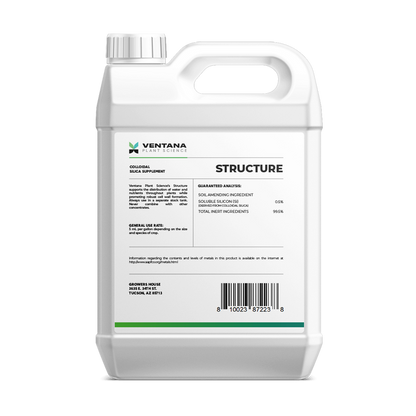 Ventana Plant Science - Structure (Silica) - 5-Gallon (2 X 2.5 Gals) Back of Bottle