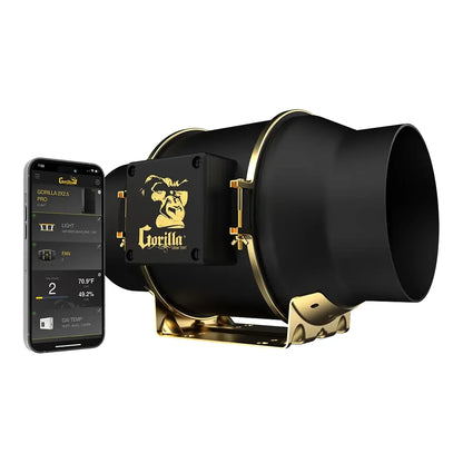 Gorilla GXi 6 wireless inline fan, 402 CFM at 32 dB-A on a 60W PWM EC motor