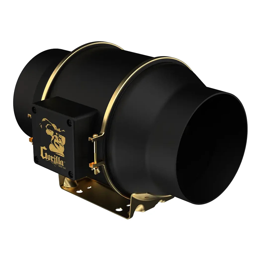 Gorilla GXi 6 inline duct fan side view, no wall controller needed