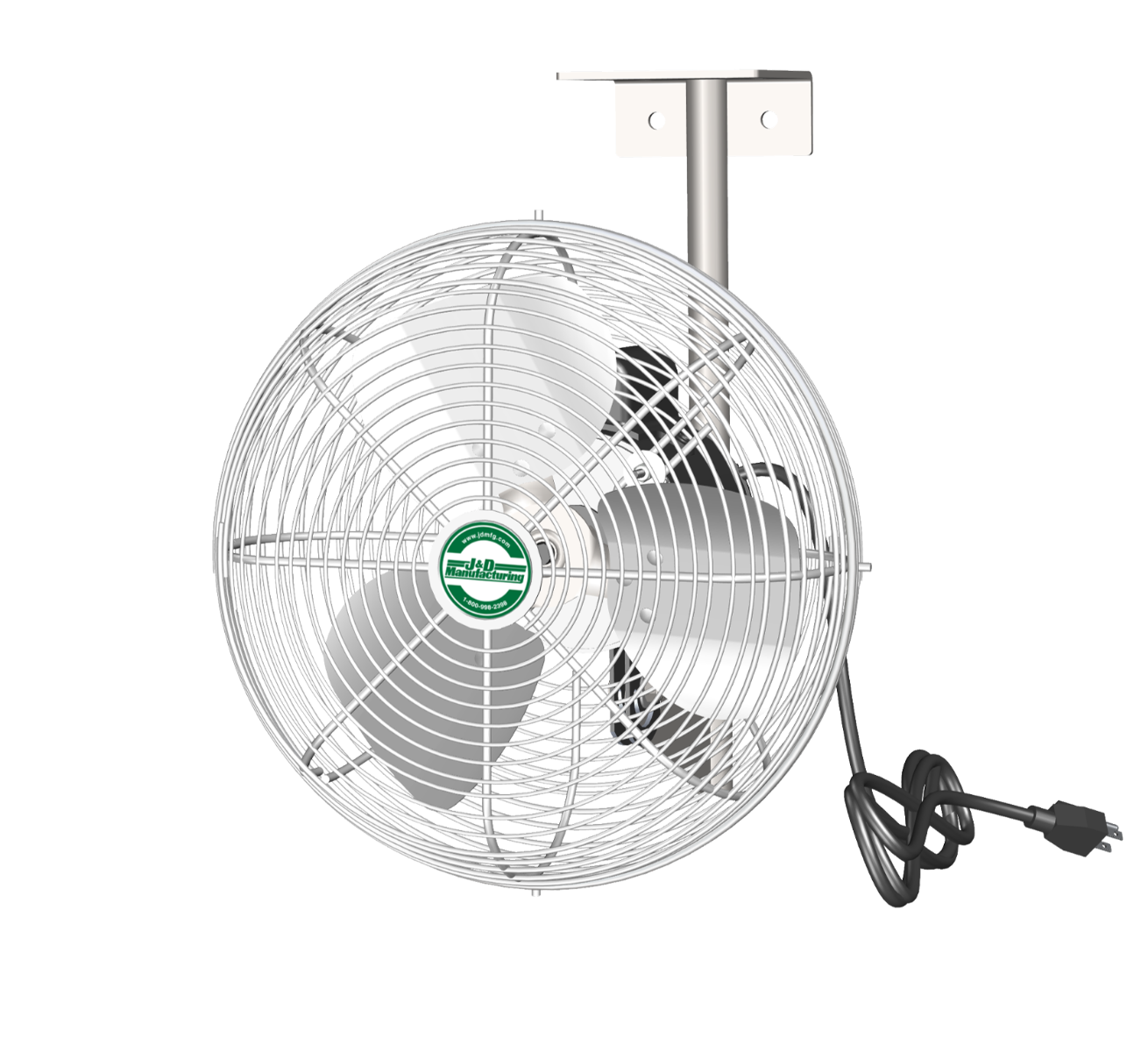 EZ-Breeze HAF 12" Basket Fan, White, 1/10HP, 1PH, 115V, W/Brkt & 10' Cord Main Image