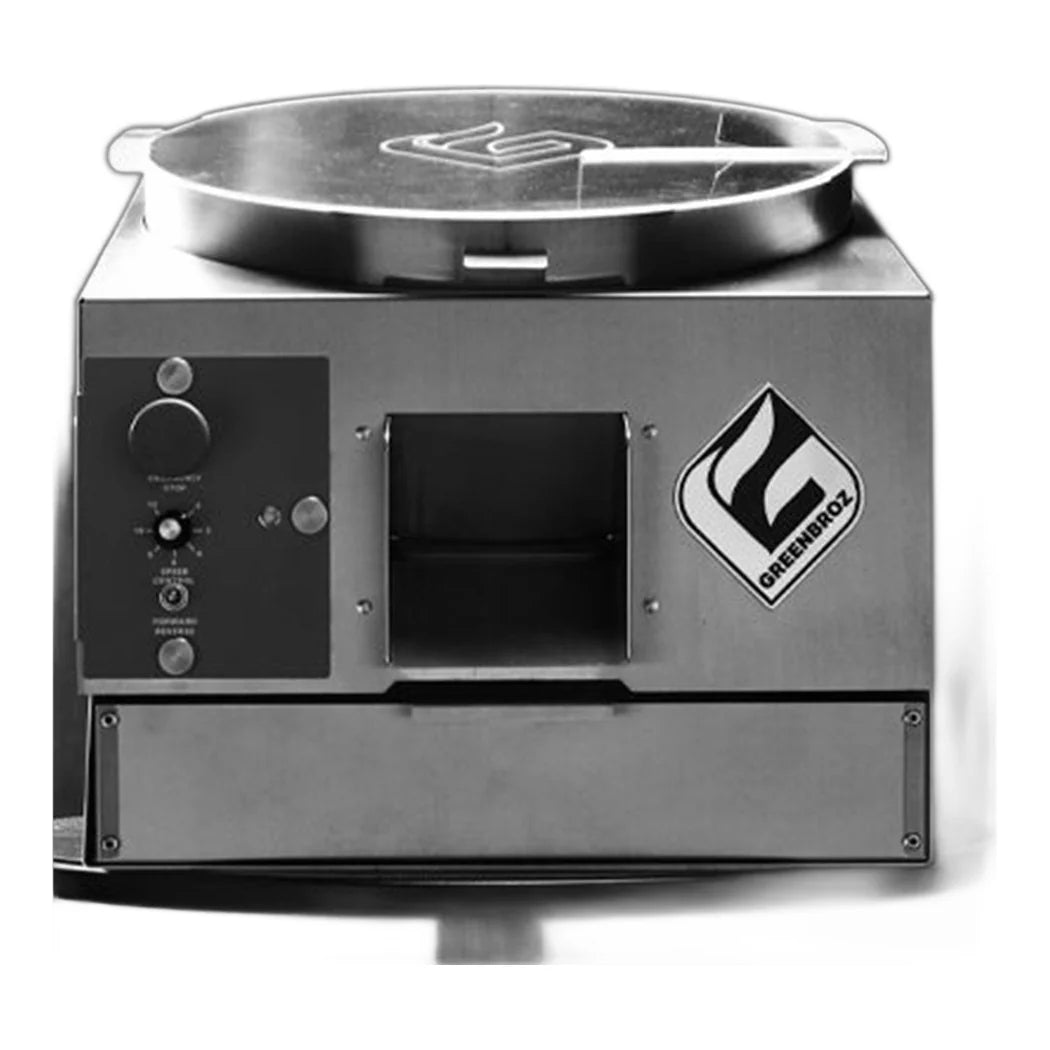 GreenBroz M Lite dry trimmer, front view with trim tray