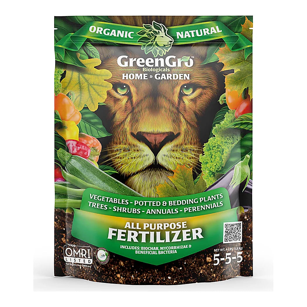 GreenGro All Purpose Fertilizer - All Purpose 5-5-5, 4 lb pouch