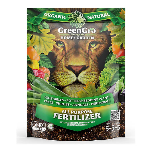 GreenGro All Purpose Fertilizer - All Purpose 5-5-5, 4 lb pouch