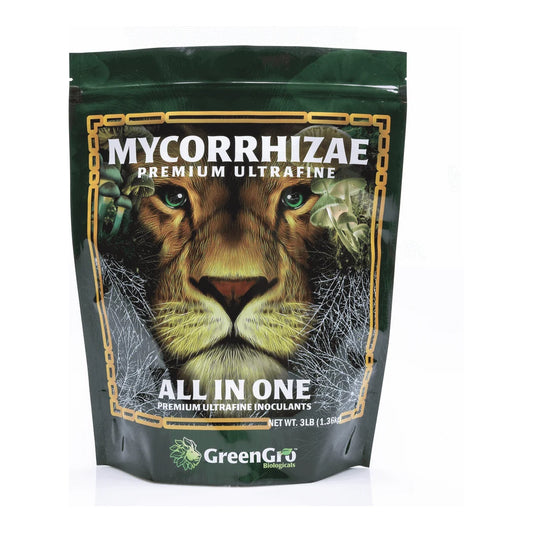 GreenGro Premium Ultrafine Mycorrhizae All in One water-soluble inoculant, 3 lb pouch