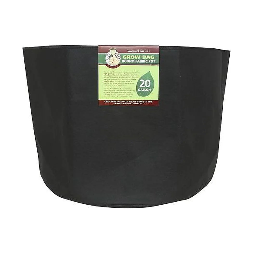 Gro Pro round fabric pot, 20 gallon, black