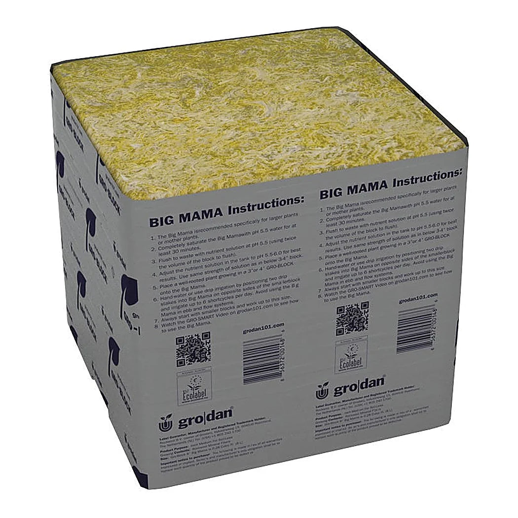 Grodan Gro-Block Improved Stone Wool Big Mama Gro-Block 8 x 8 x 8 - Single Block - Big Mama 8 x 8 x 8 inch Gro-Block