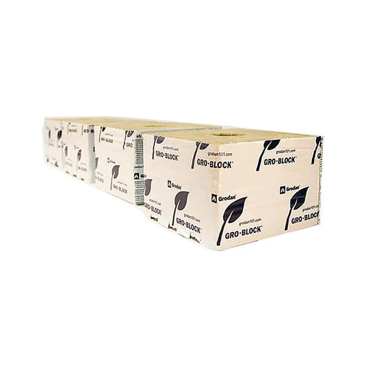 Grodan Gro-Block Improved GR22 Jumbo stone wool blocks in shrink-wrapped strips, case of 64