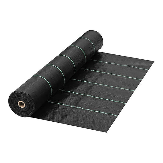 GROW1 Landscape Ground Cover Weed Mat Barrier Black 12ft x 300ft - black ground cover roll, 12 ft x 300 ft