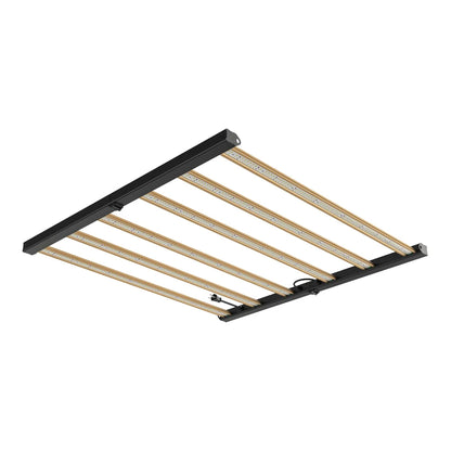 Grower's Choice ROI-F720 720W LED grow light fixture, 208v-277v hardwire, angled view of the six-bar frame
