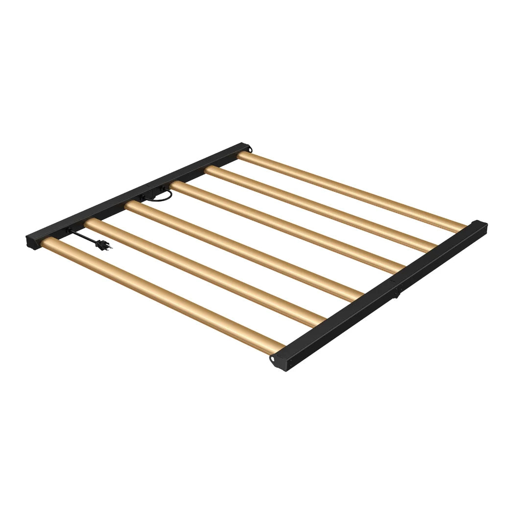 Grower's Choice ROI-F720 LED grow light shown unlit, top-down angled view of the six LED bars