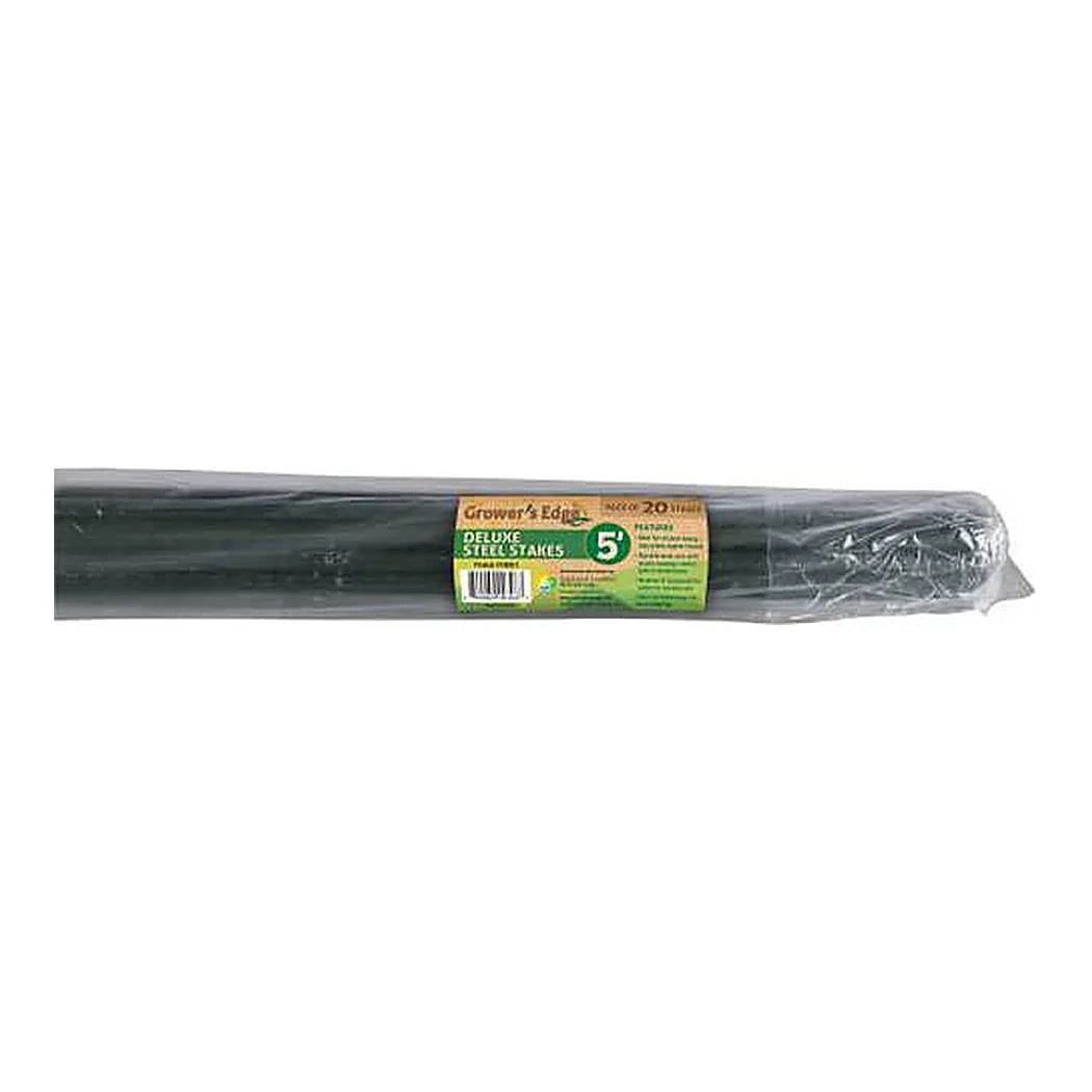 Grower's Edge Deluxe Steel Stake 7/16 in Diameter 5 ft (20/Bag) - deluxe steel stakes, 5 ft, bag of 20