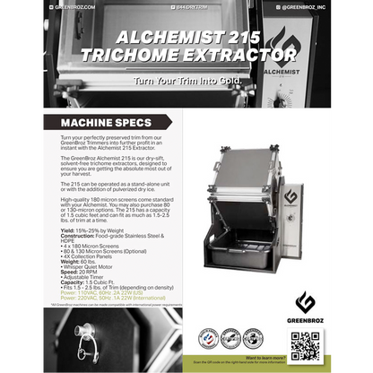GreenBroz Alchemist 215 Trichome Extractor