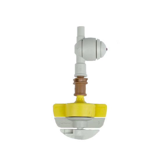 Netafim SpinNet Head Assy, Yellow Body, Brown Mist Control, Grey Spinner - 25 Pack