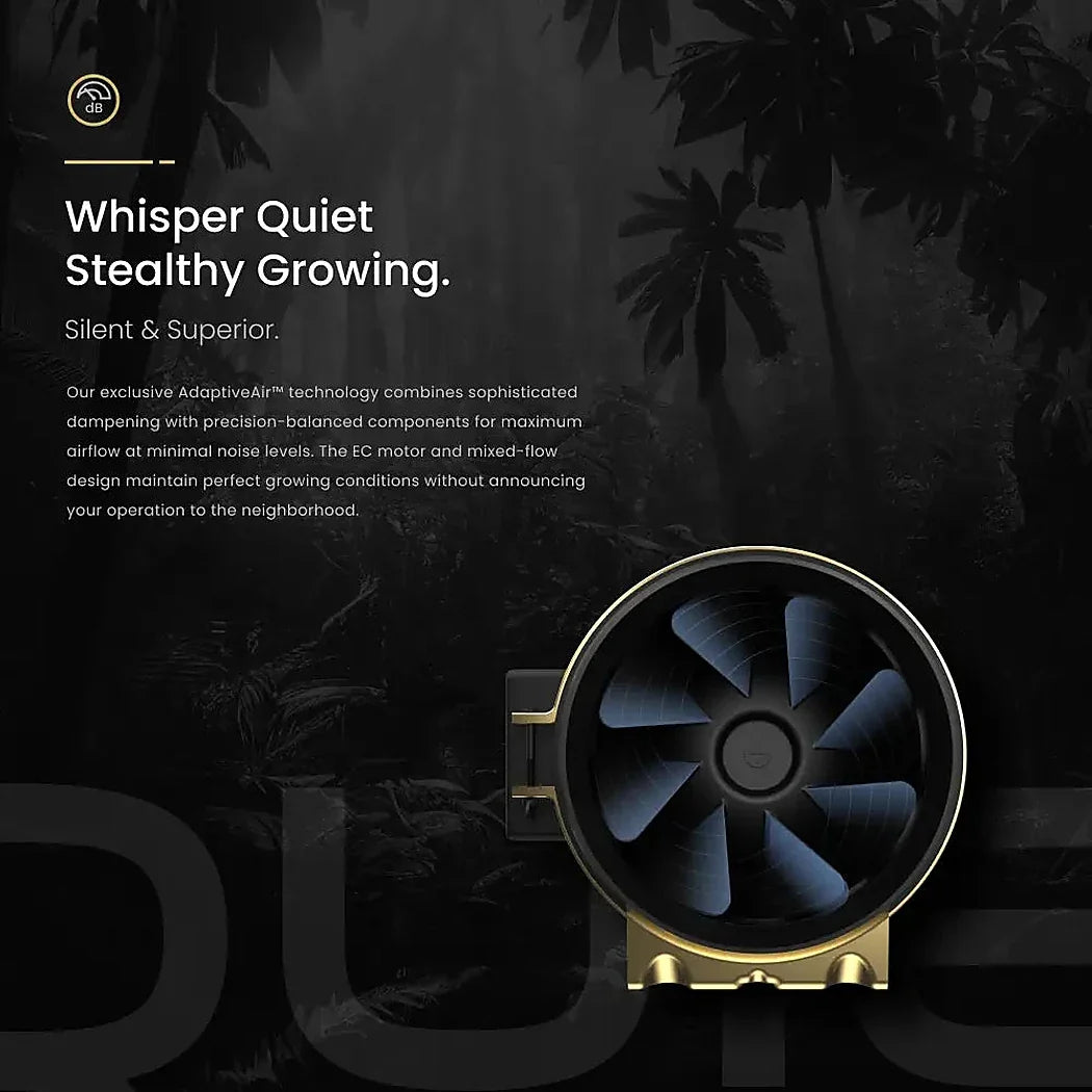 Gorilla GXi inline fan impeller, AdaptiveAir acoustic damping and EC motor