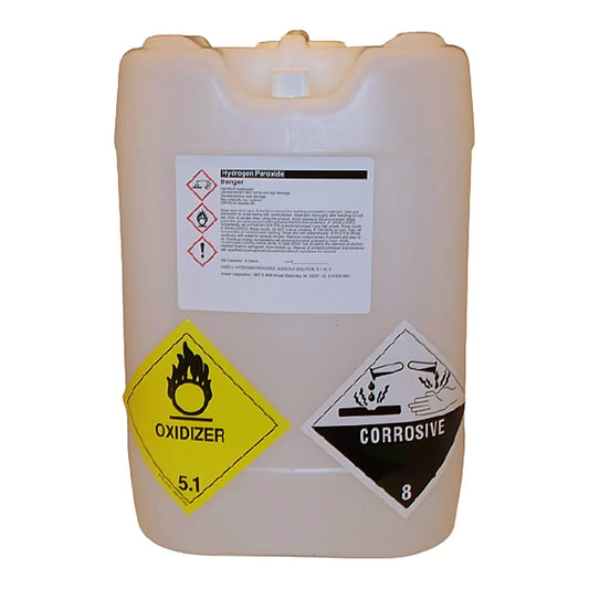 Hydrogen peroxide H2O2 34 percent, 5 gallon container