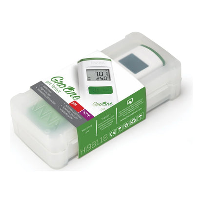 Hanna HI98118 pH tester with case and calibration sachets