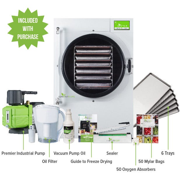 Harvest Right Freeze Dryer - Large - White - With Mylar Starter Kit Included with Premier Pump Purchase