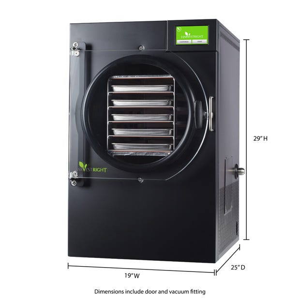 Harvest Right Freeze Dryer - Medium - Black - With Mylar Starter Kit Dimensions
