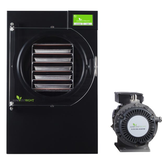 Harvest Right Freeze Dryer - Medium - Black - With Mylar Starter Kit with Oil-Free Pump