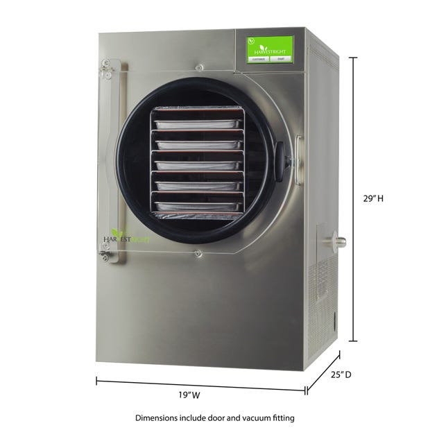 Harvest Right Freeze Dryer - Medium - Stainless Steel - With Mylar Starter Kit Dimensions