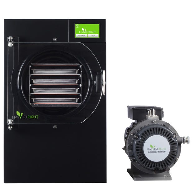 Harvest Right Freeze Dryer - Small - Black - With Mylar Starter Kit with Oil-Free Pump