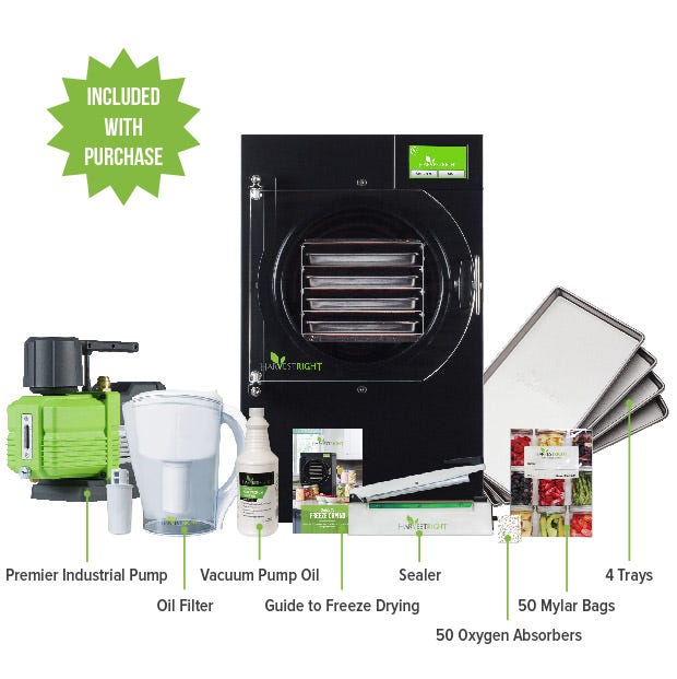 Harvest Right Freeze Dryer - Small - Black - With Mylar Starter Kit Included with Premier Pump Purchase