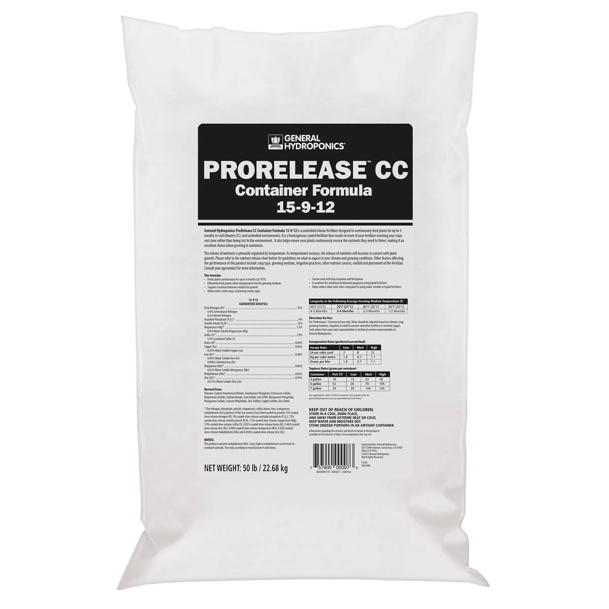 GH ProRelease Container Formula 50lb. - Cool Climate