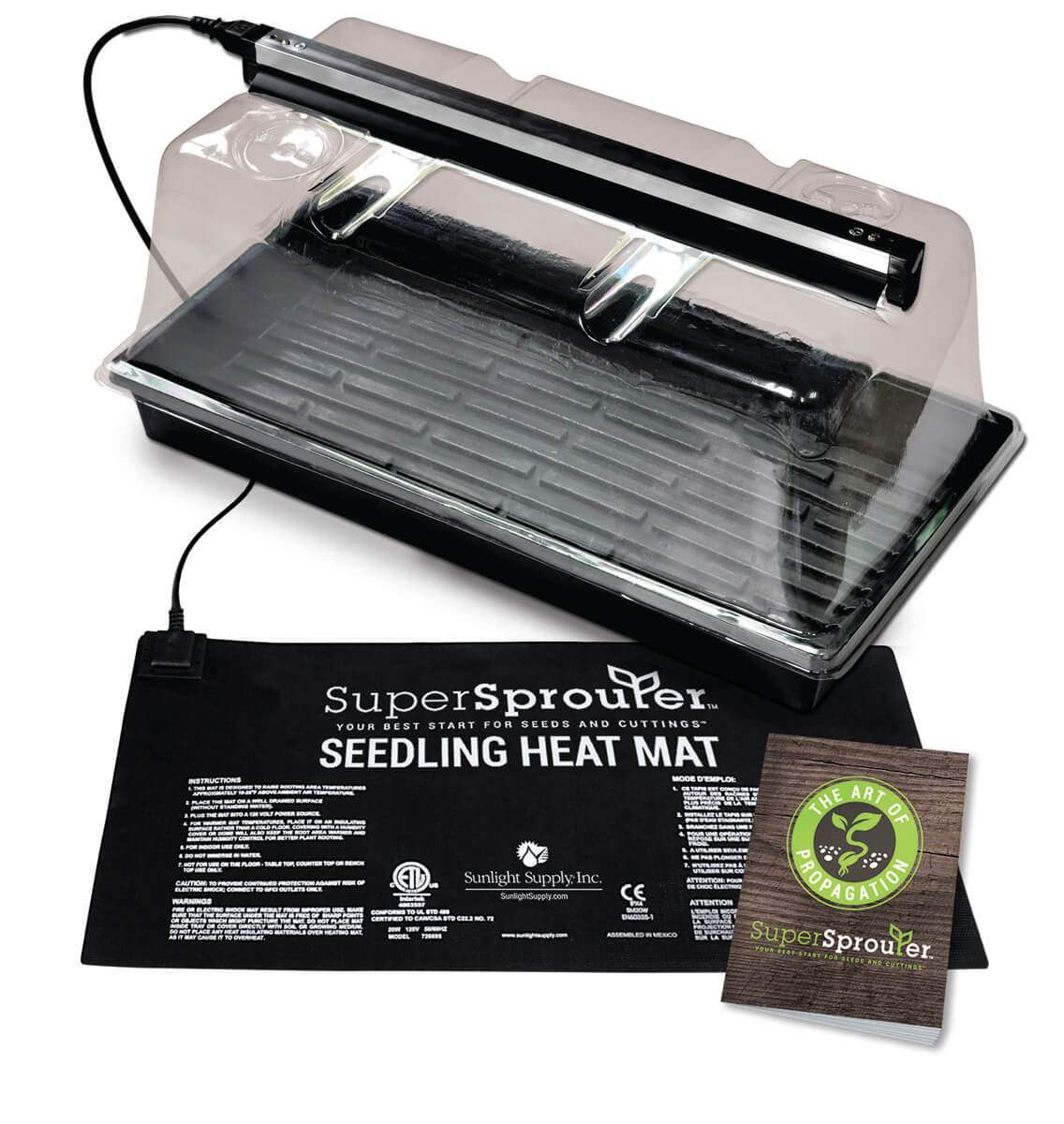 Super Sprouter Premium Heated Propagation Kit w/ T5 Light