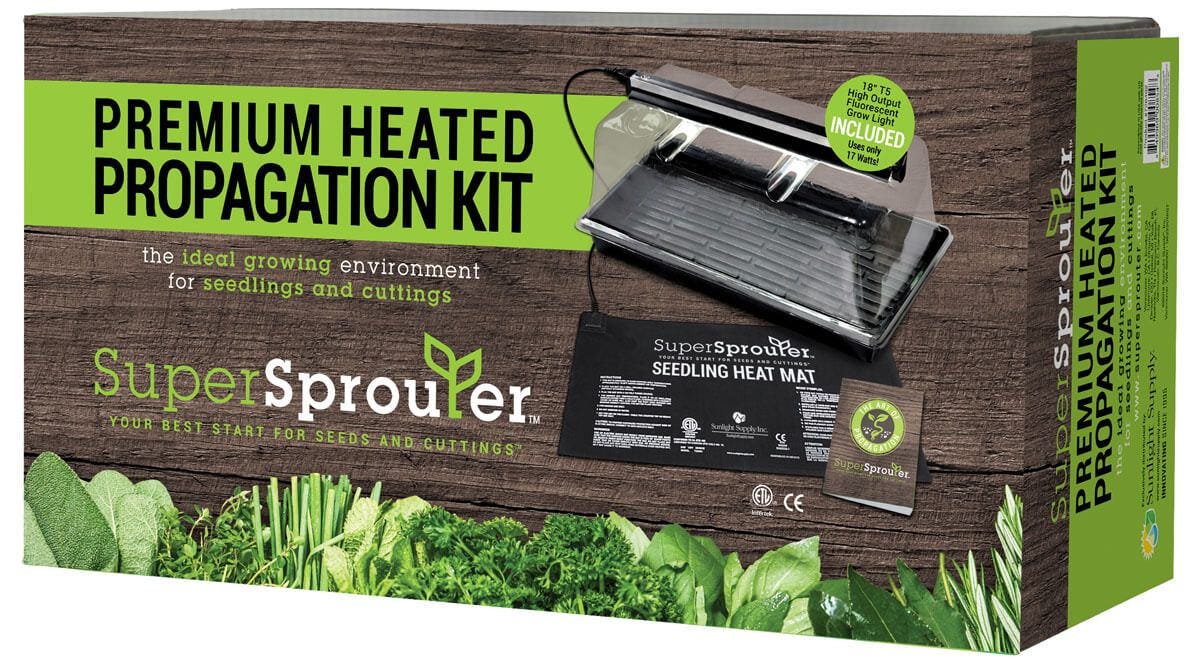 Super Sprouter Premium Heated Propagation Kit w/ T5 Light Retail Box front