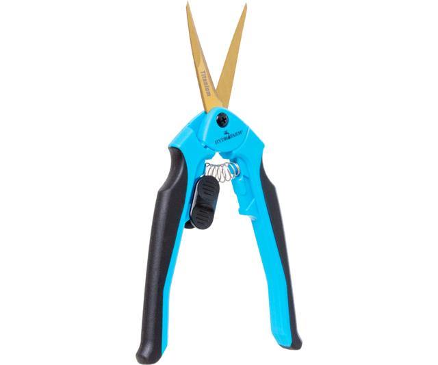 Premium Ergonomic Curved Titanium Blade Pruner - front - open