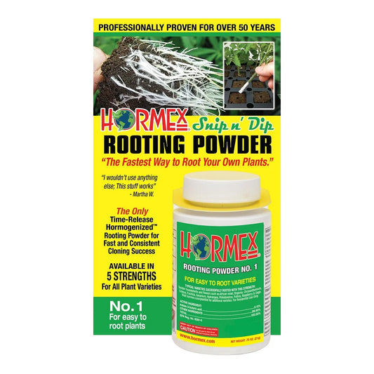 Hormex Snip 'n Dip No. 1 rooting powder, carded bottle