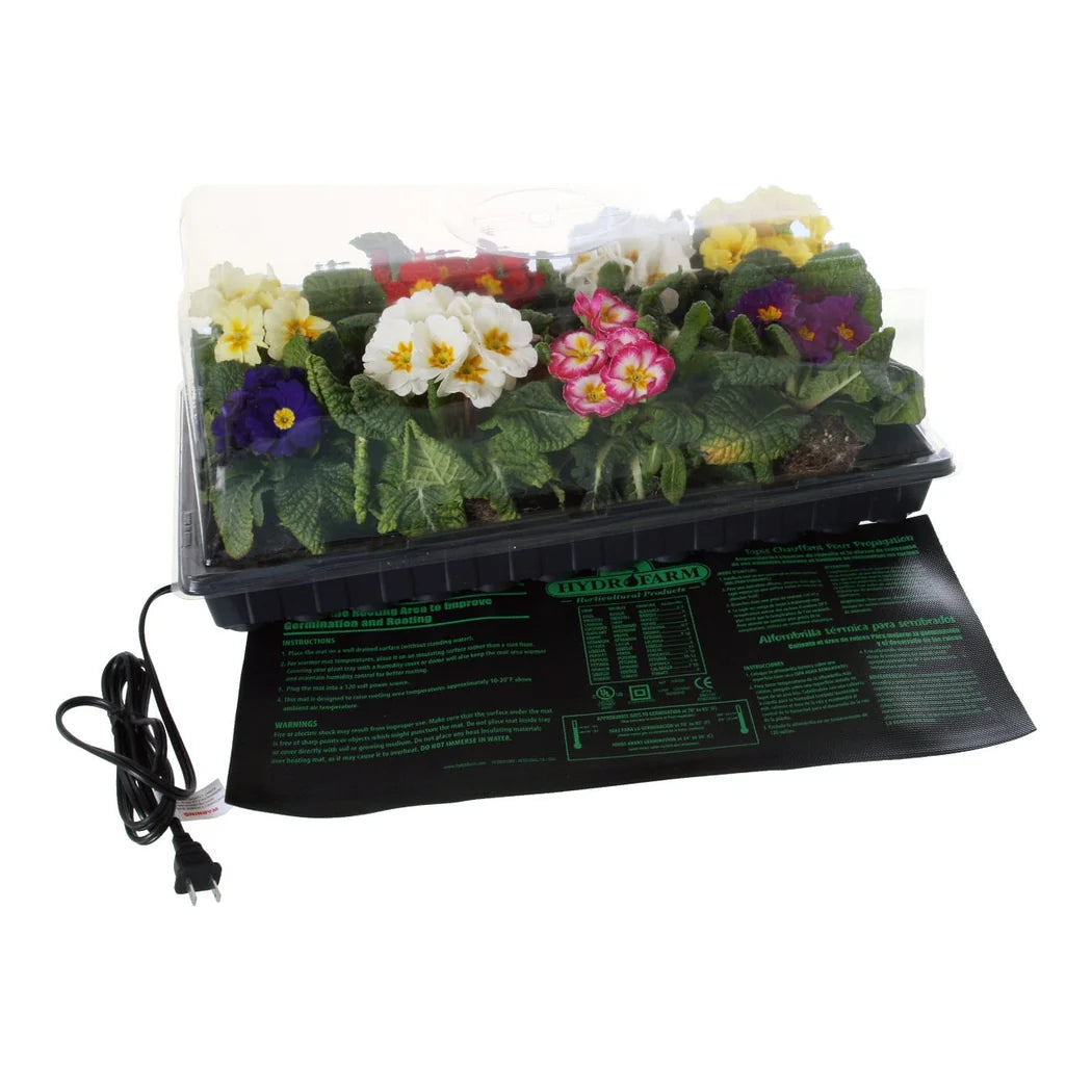 Hot House kit components - heat mat, tray, 72 cell insert and clear dome