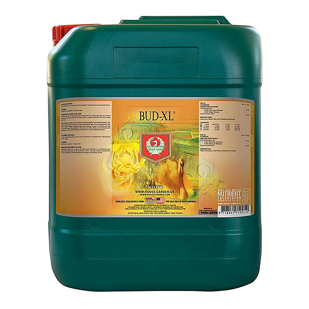 House and Garden Bud XL flowering enhancer in green jerrycan