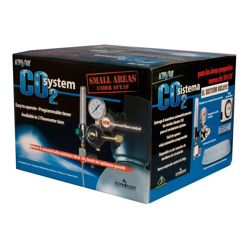 Hydrofarm CO2 Regulator (0.2-2 cu ft / hr) with Timer - retail packaging