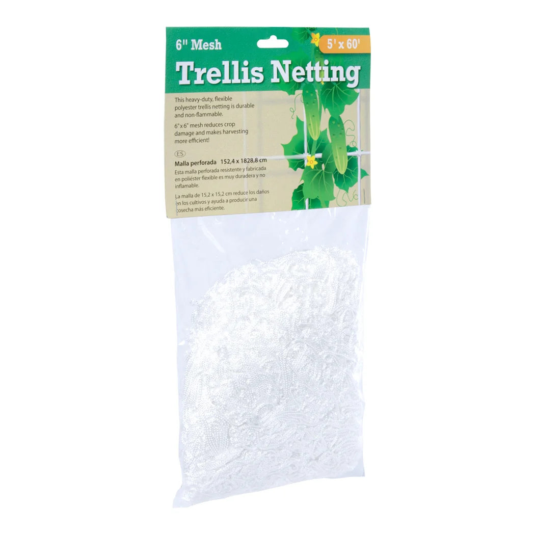 Hydrofarm Trellis Netting, 5' x 60', 6" Soft Mesh Polyester