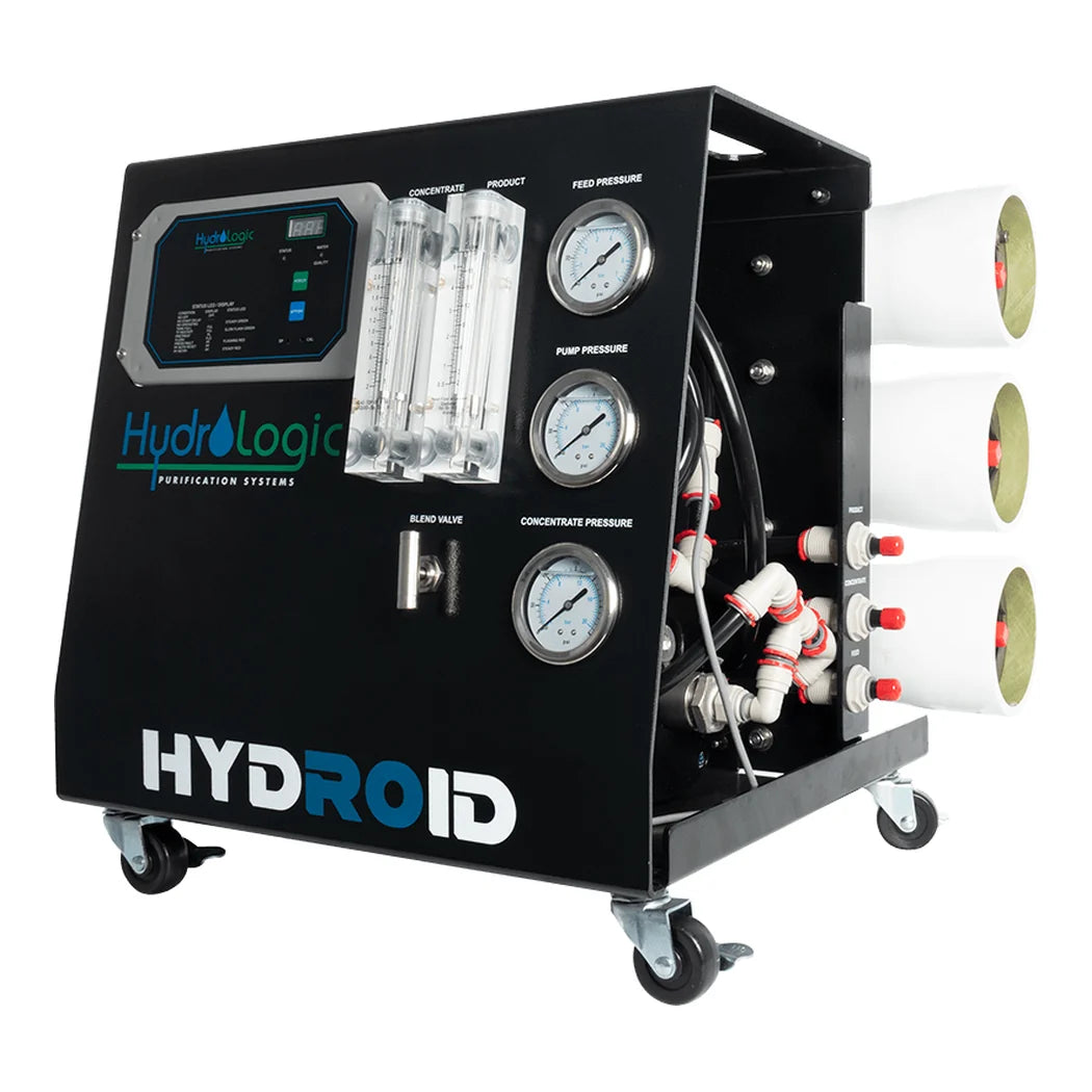 HydroLogic Hydroid commercial RO system - left angle showing membrane housings