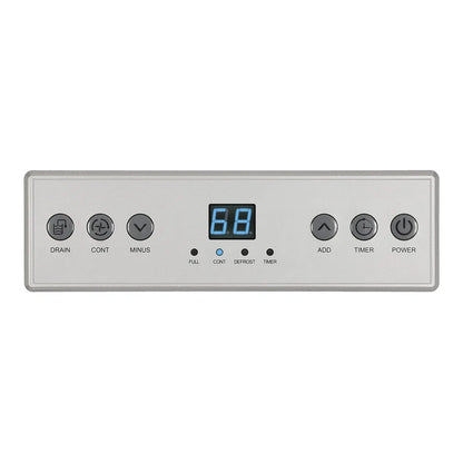 Ideal-Air Pro Series dehumidifier control panel with digital humidity display and timer