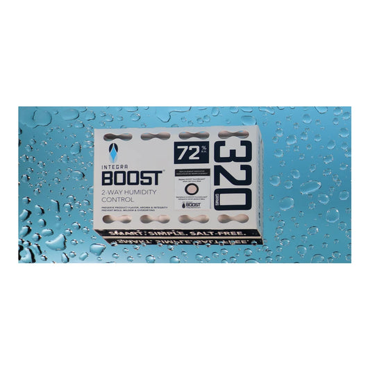 Integra Boost 320 gram 72% RH humidity control pack shown in use