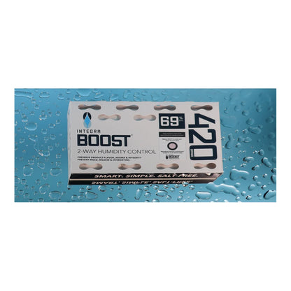 Integra Boost 420 gram 69% RH humidity control pack shown in use