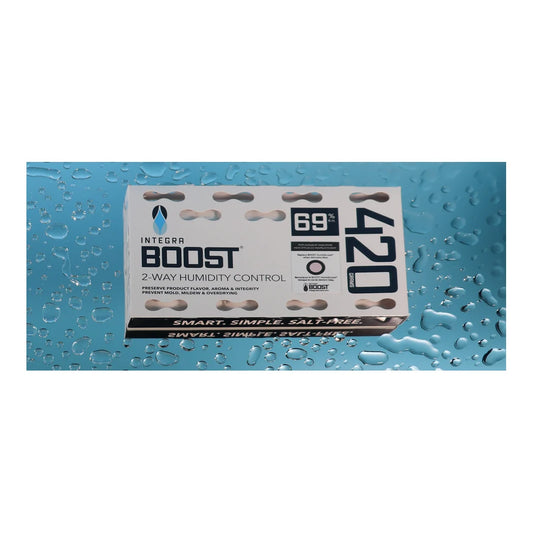 Integra Boost 420 gram 69% RH humidity control pack shown in use