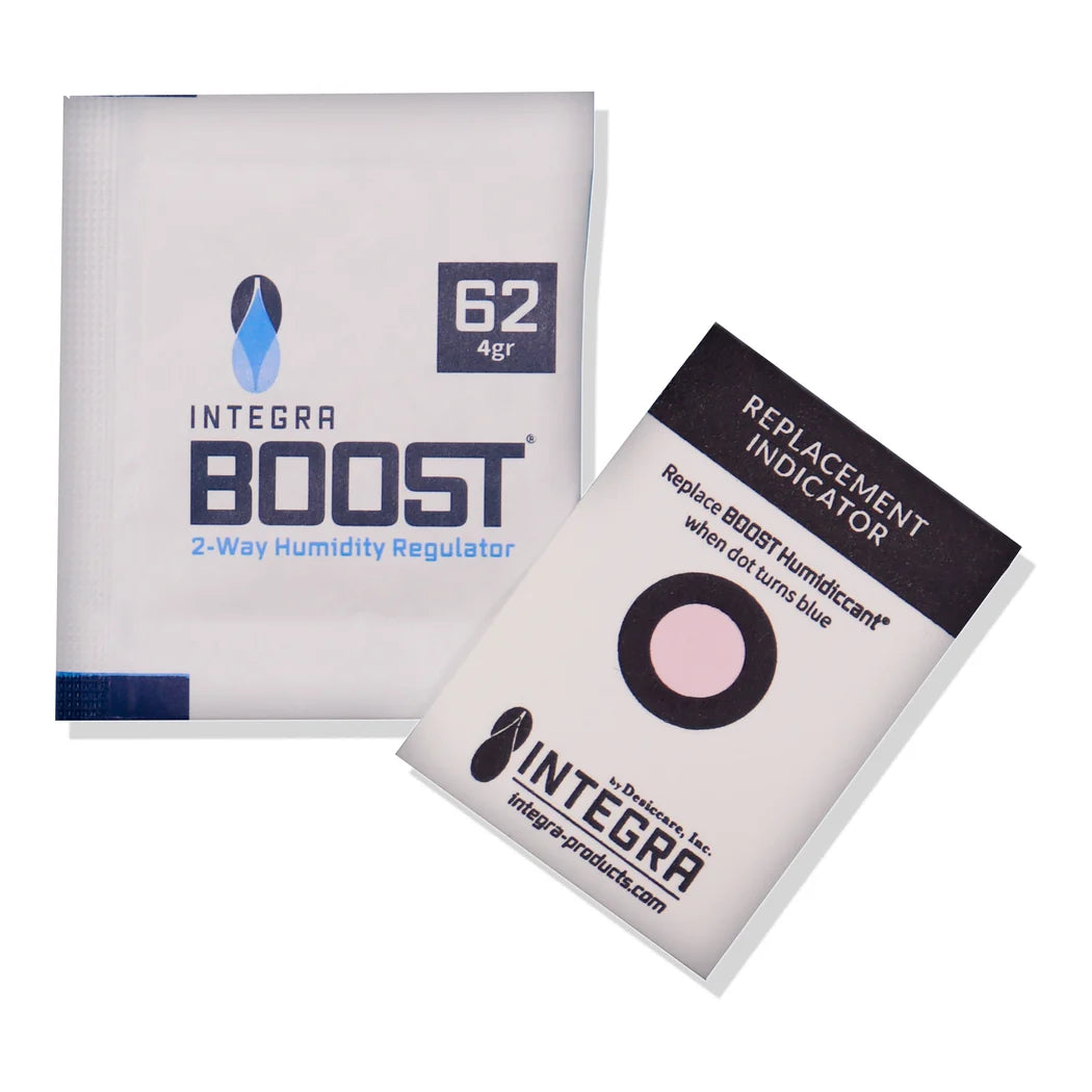 Integra Boost 4g 62% RH humidity control pack with replacement indicator card