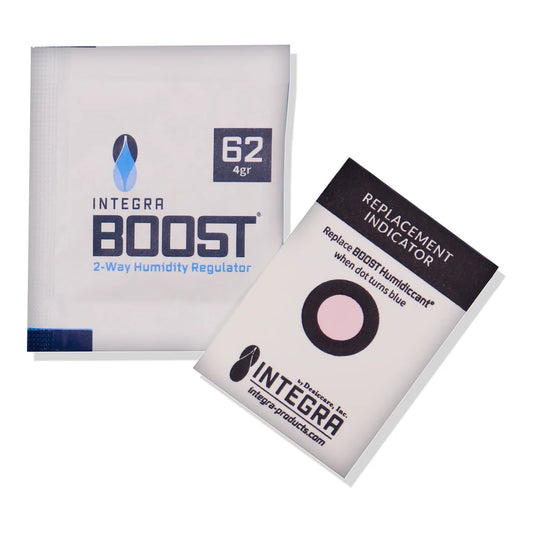 Integra Boost 4g 62% RH humidity control pack with replacement indicator card